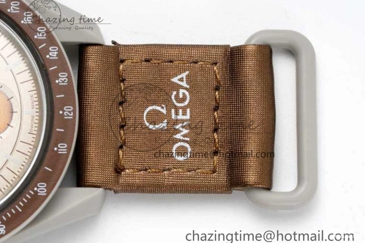 0309 Speedmaster Misson To Saturn 1:1 Best Edition Beige Dial On Nylon Strap Quartz Casual 7861